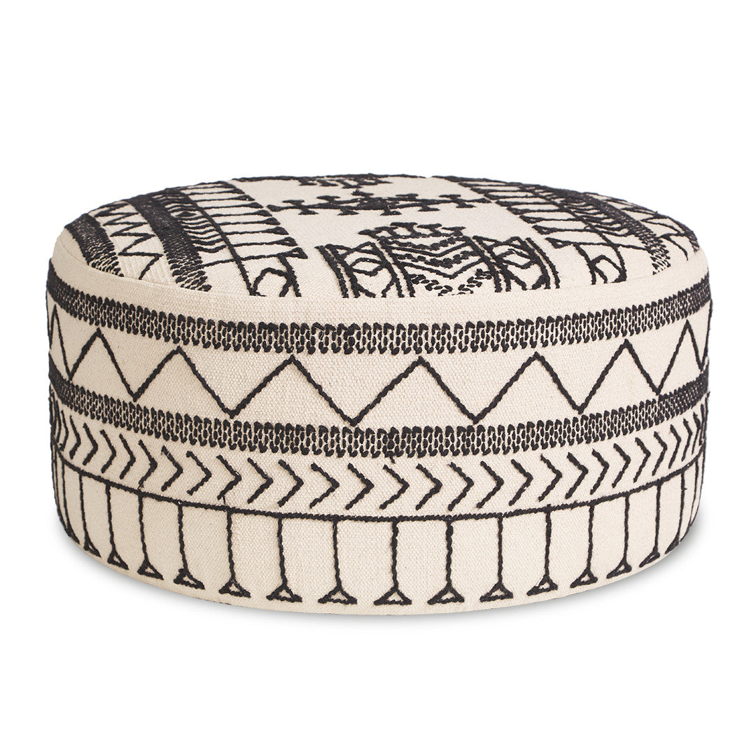 BROOKLYN ROUND OTTOMAN WHITE
