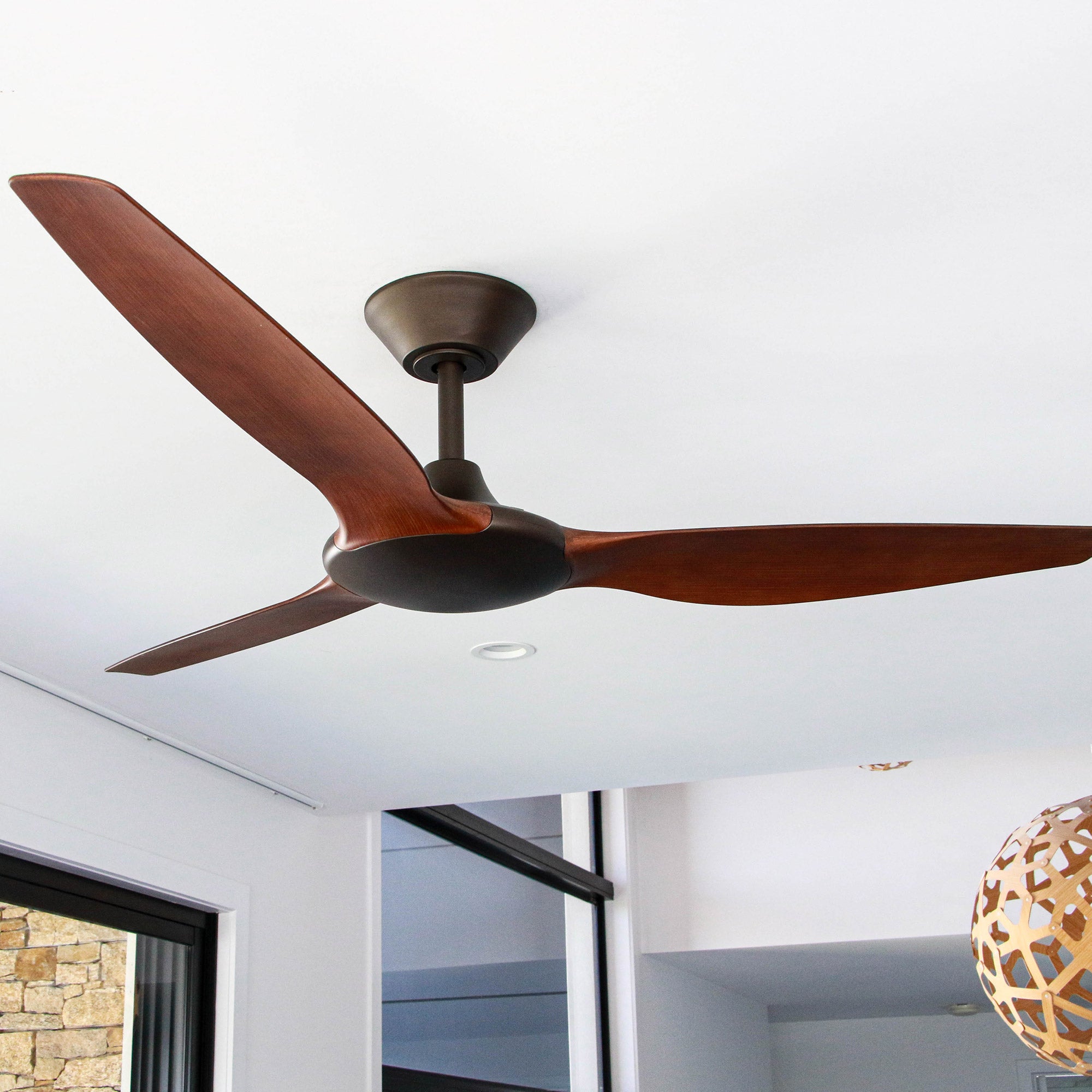 360Fans Delta 56″ (142cm) Bronze/Koa 3 Blade DC Ceiling Fan & Remote Control