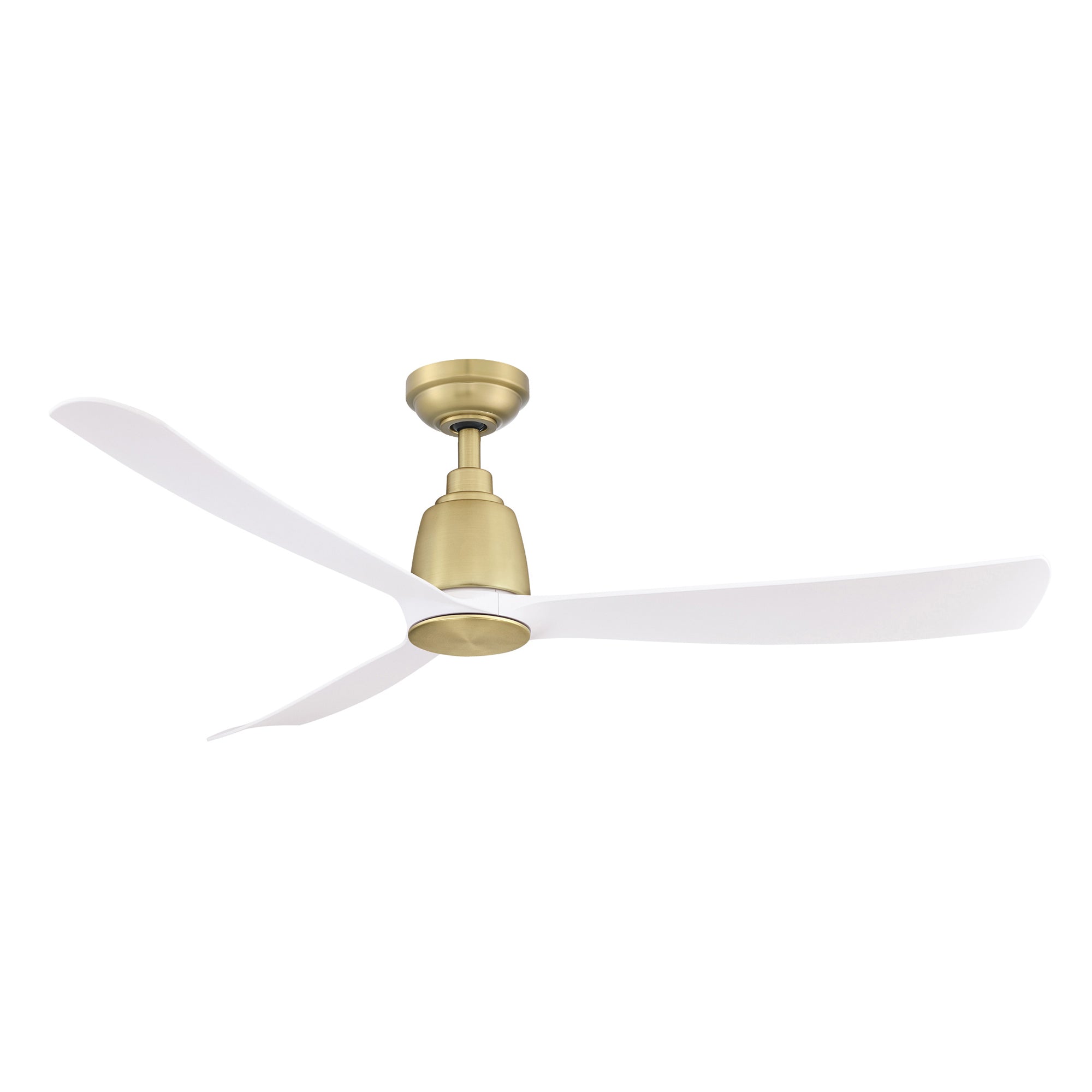 360Fans Kute 52″ (132cm) Satin Brass/White 3 Blade DC Ceiling Fan & Remote Control
