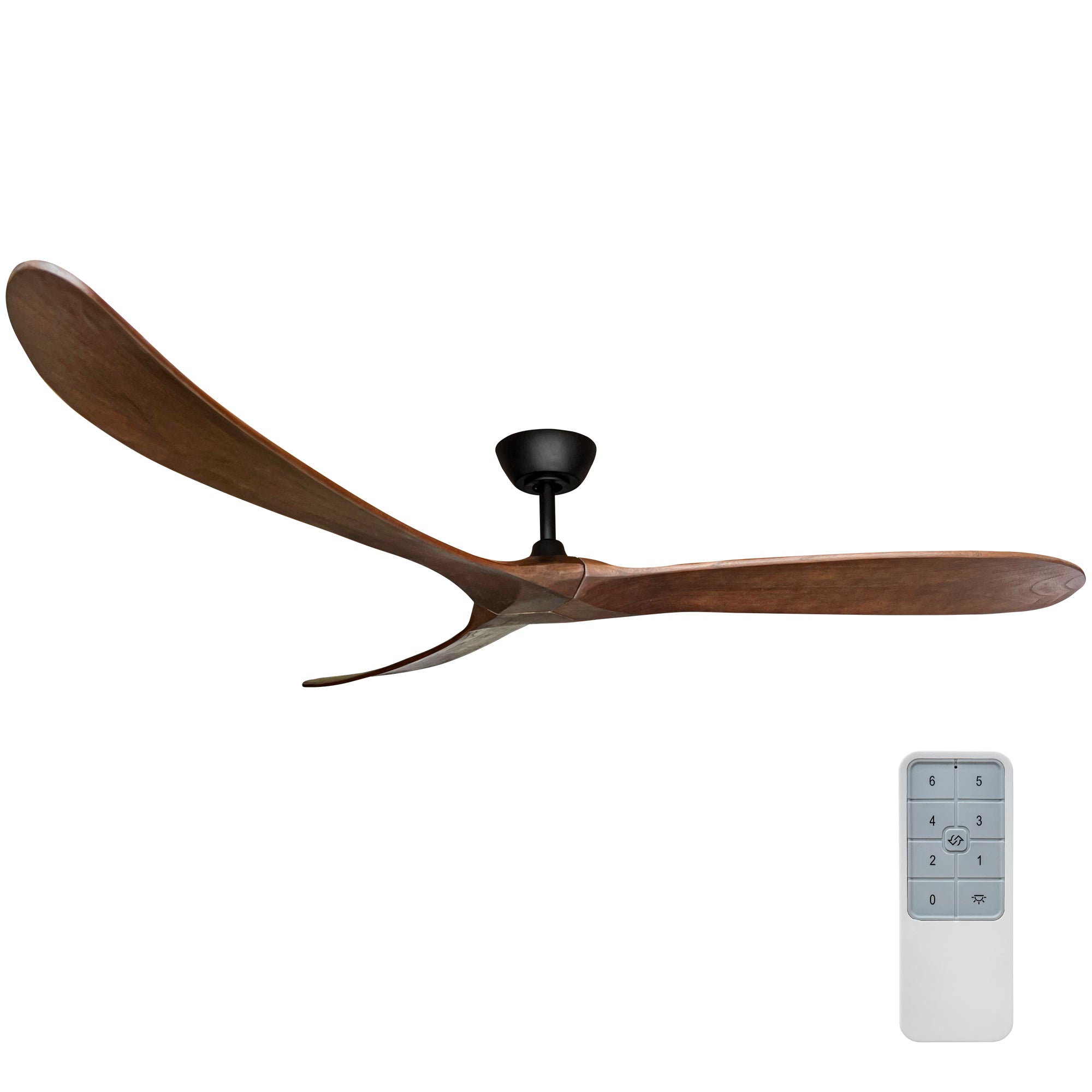 360Fans Timbr 72″ (183cm) Black/Walnut 3 Blade DC Ceiling Fan & Remote Control