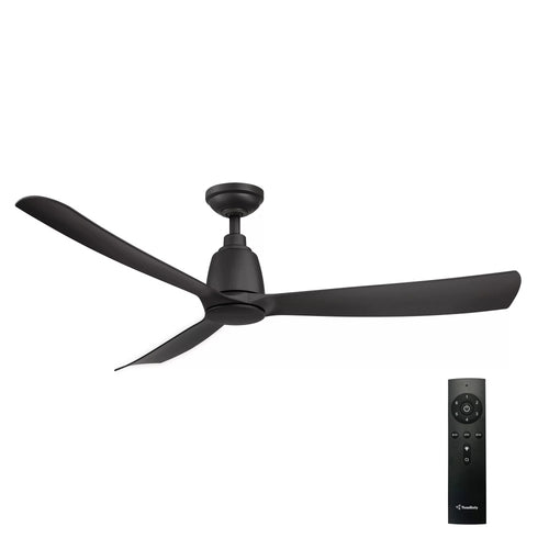 52″ (132cm) Black 3 Blade DC Ceiling Fan & Remote Control