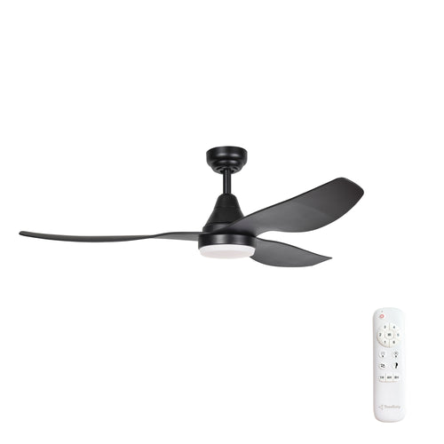52″ (132cm) Black 3 Blade DC Ceiling Fan with 18W Dimmable LED