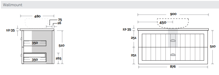 Marquis Chateau 5 900mm all drawer centre basin