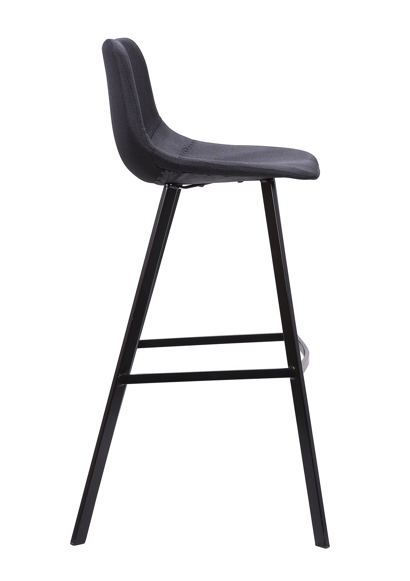 Duke 80cm Bar Stool in Black Fabric (Set of 2)