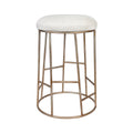 Aiden Gold Steel Kitchen Stool - Natural Linen