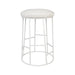 Aiden White Steel Kitchen Stool - Natural Linen