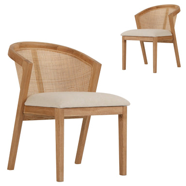Arla Fabric Dining Chair - Light Beige (Set of 2)