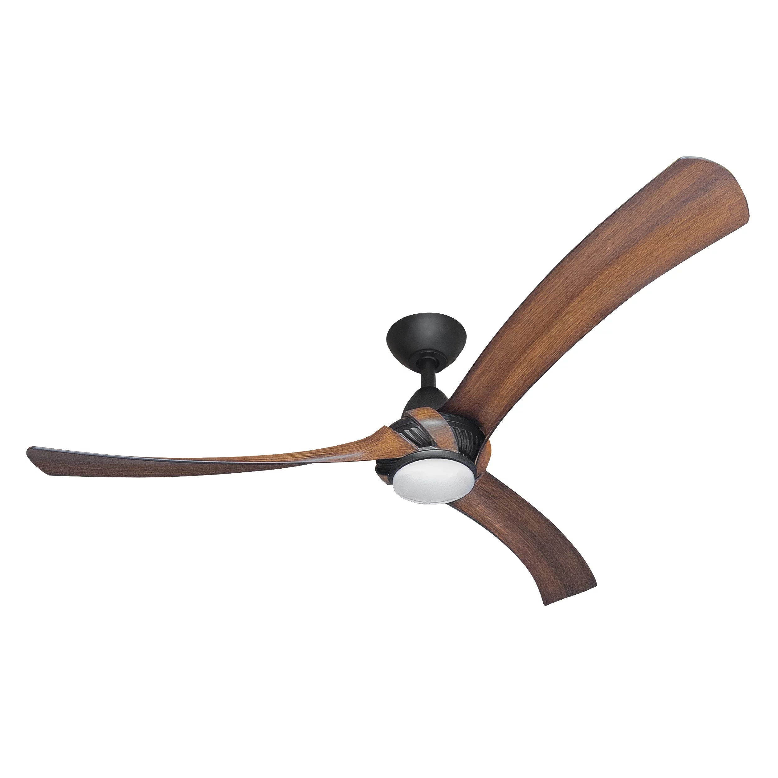 360Fans Arumi V2 52″ (132cm) Black/Koa 3 Blade AC Ceiling Fan with 17W Dimmable LED Light & Wall Control