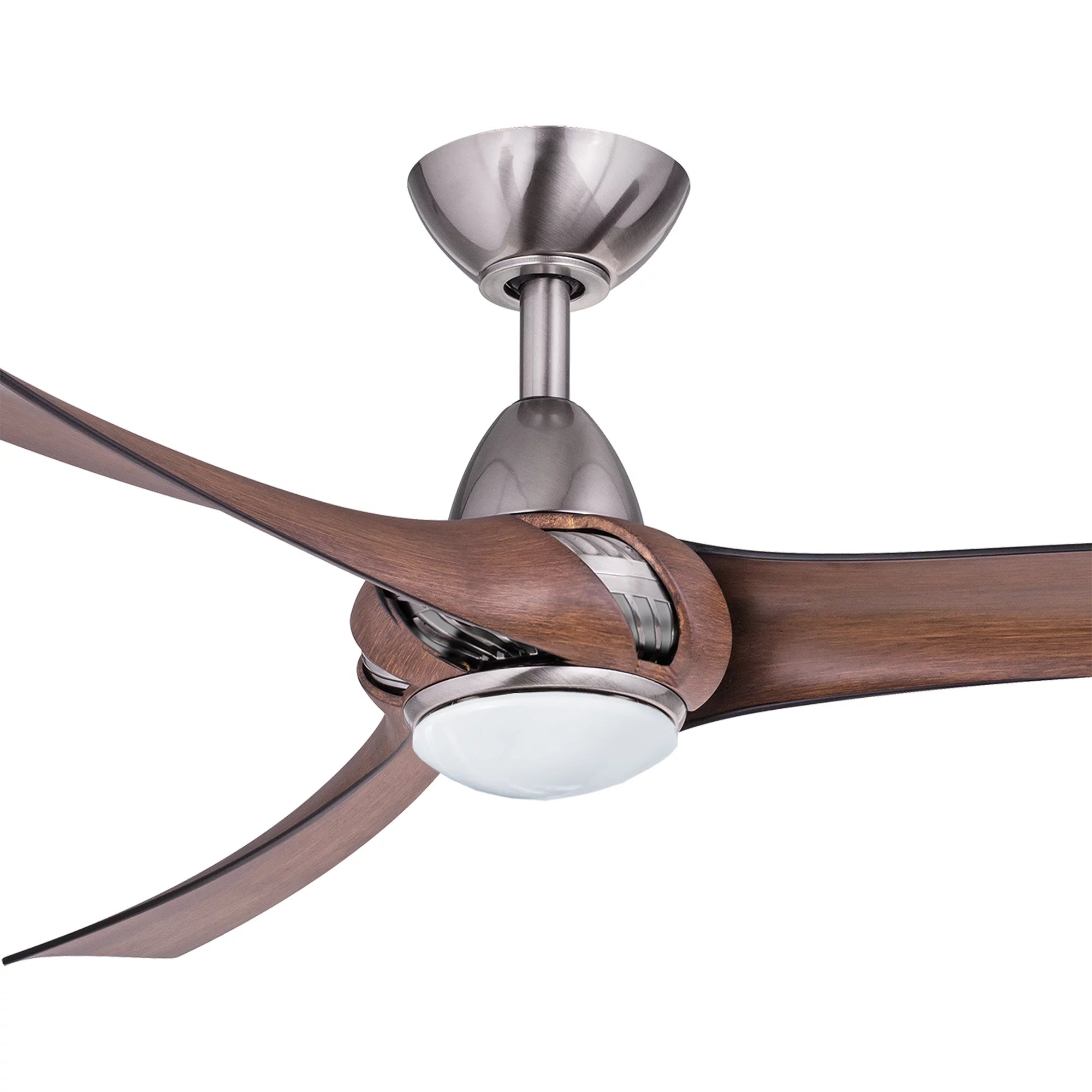 360Fans Arumi V2 52″ (132cm) Pewter/Koa 3 Blade AC Ceiling Fan with 17W Dimmable LED Light & Wall Control