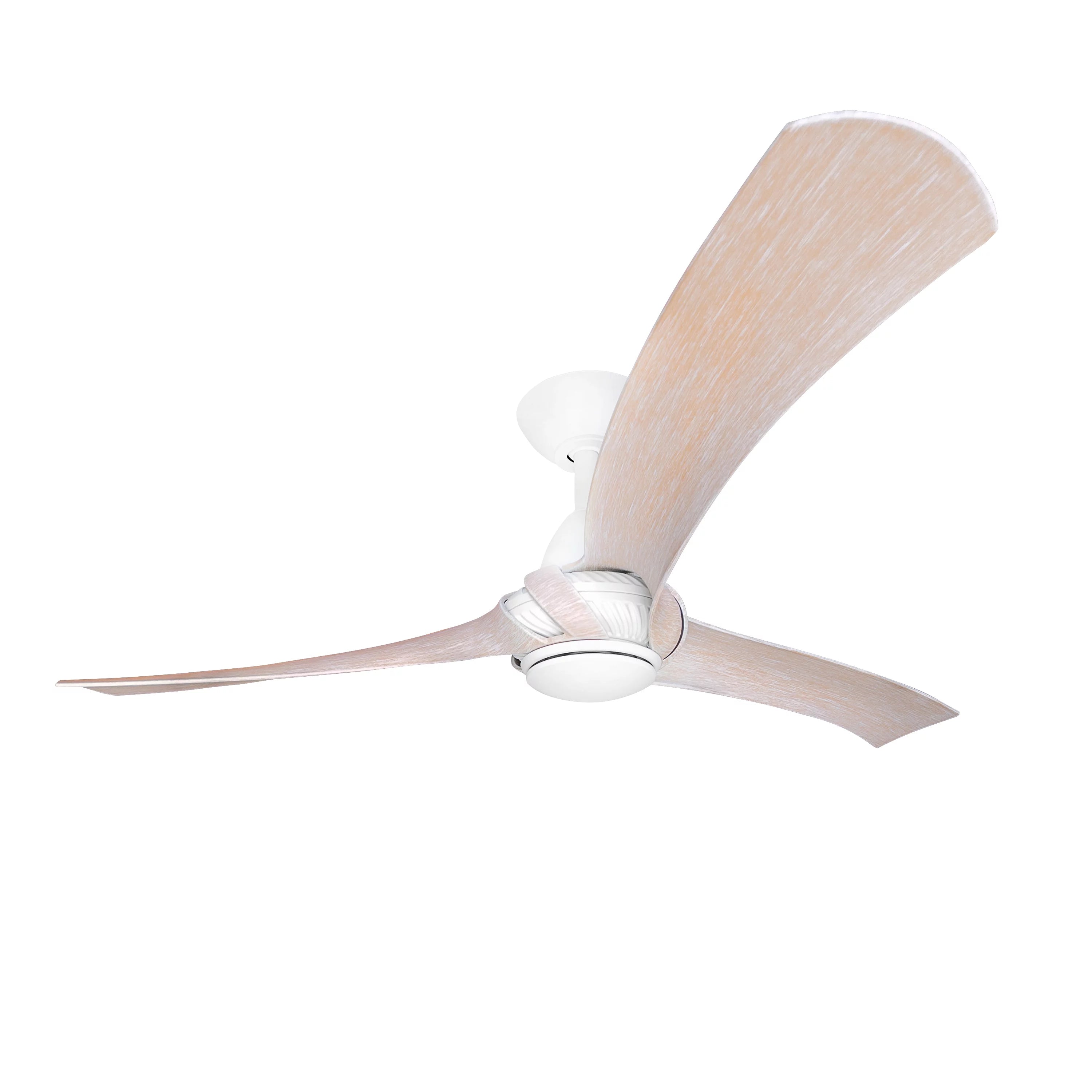 360Fans Arumi V2 52″ (132cm) Matte White/Washed Oak 3 Blade AC Ceiling Fan & Wall Control