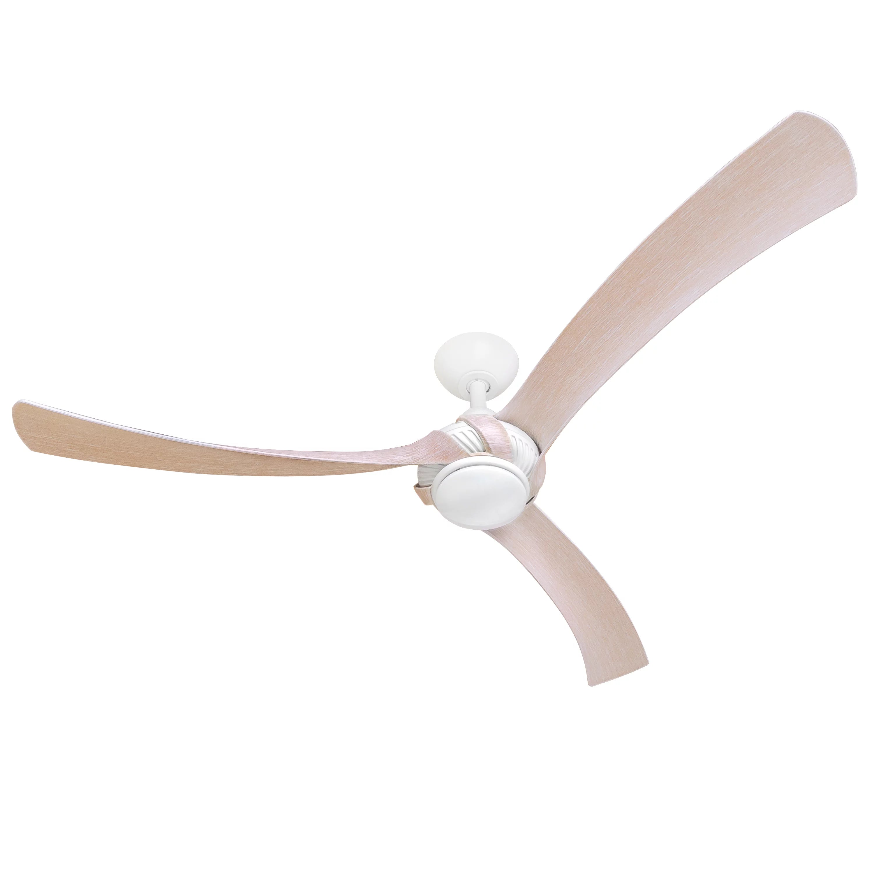 360Fans Arumi V2 52″ (132cm) Matte White/Washed Oak 3 Blade AC Ceiling Fan with 17W Dimmable LED Light & Wall Control