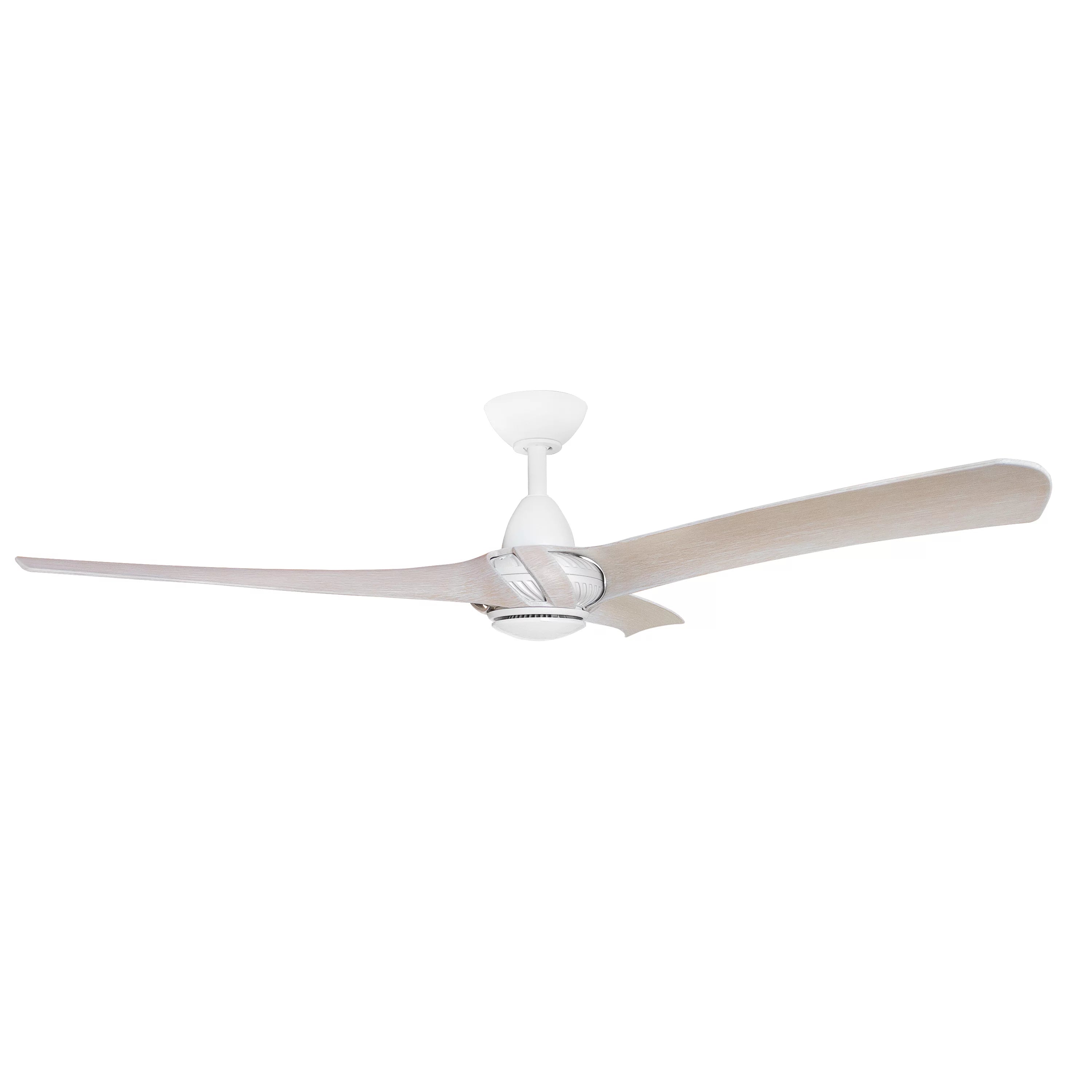 360Fans Arumi V2 52″ (132cm) Matte White/Washed Oak 3 Blade AC Ceiling Fan with 17W Dimmable LED Light & Wall Control