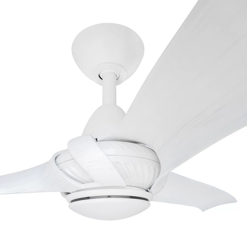 360Fans Arumi V2 52″ (132cm) Matte White/White Washed 3 Blade AC Ceiling Fan & Wall Control