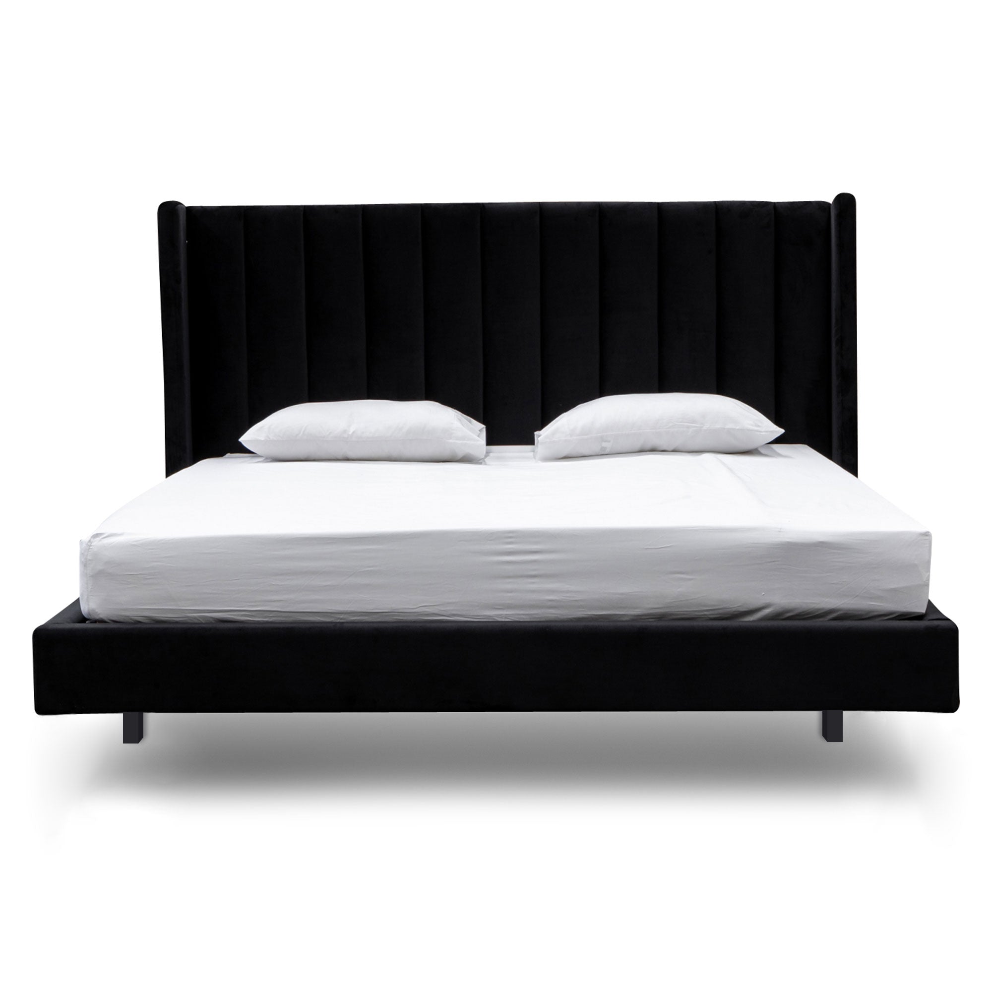 Hillsdale Black Velvet King Bed Frame