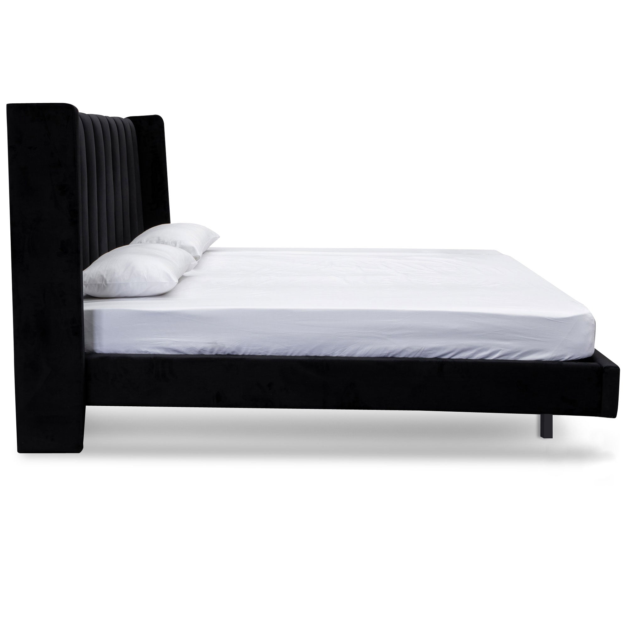 Hillsdale Black Velvet King Bed Frame