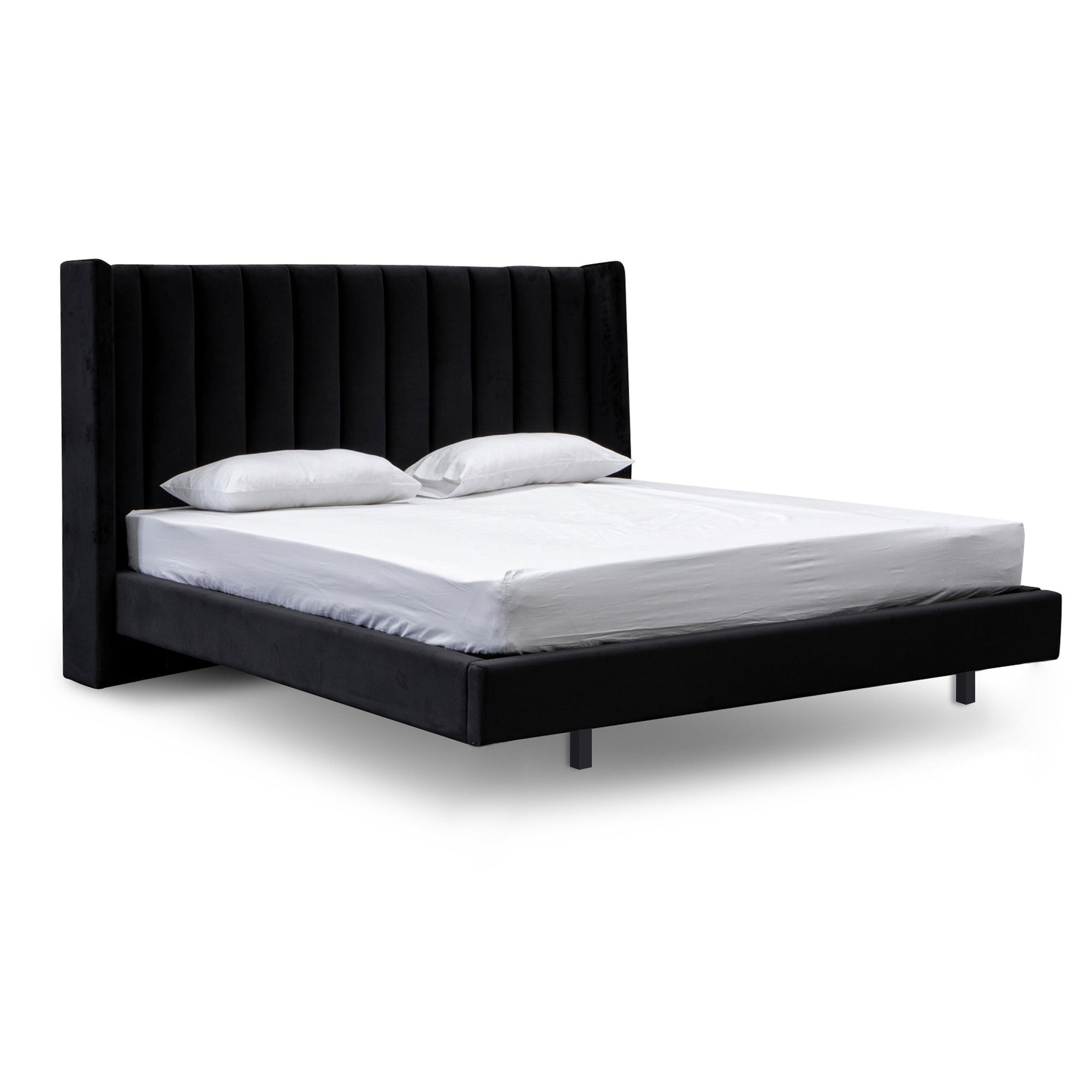 Hillsdale Black Velvet King Bed Frame