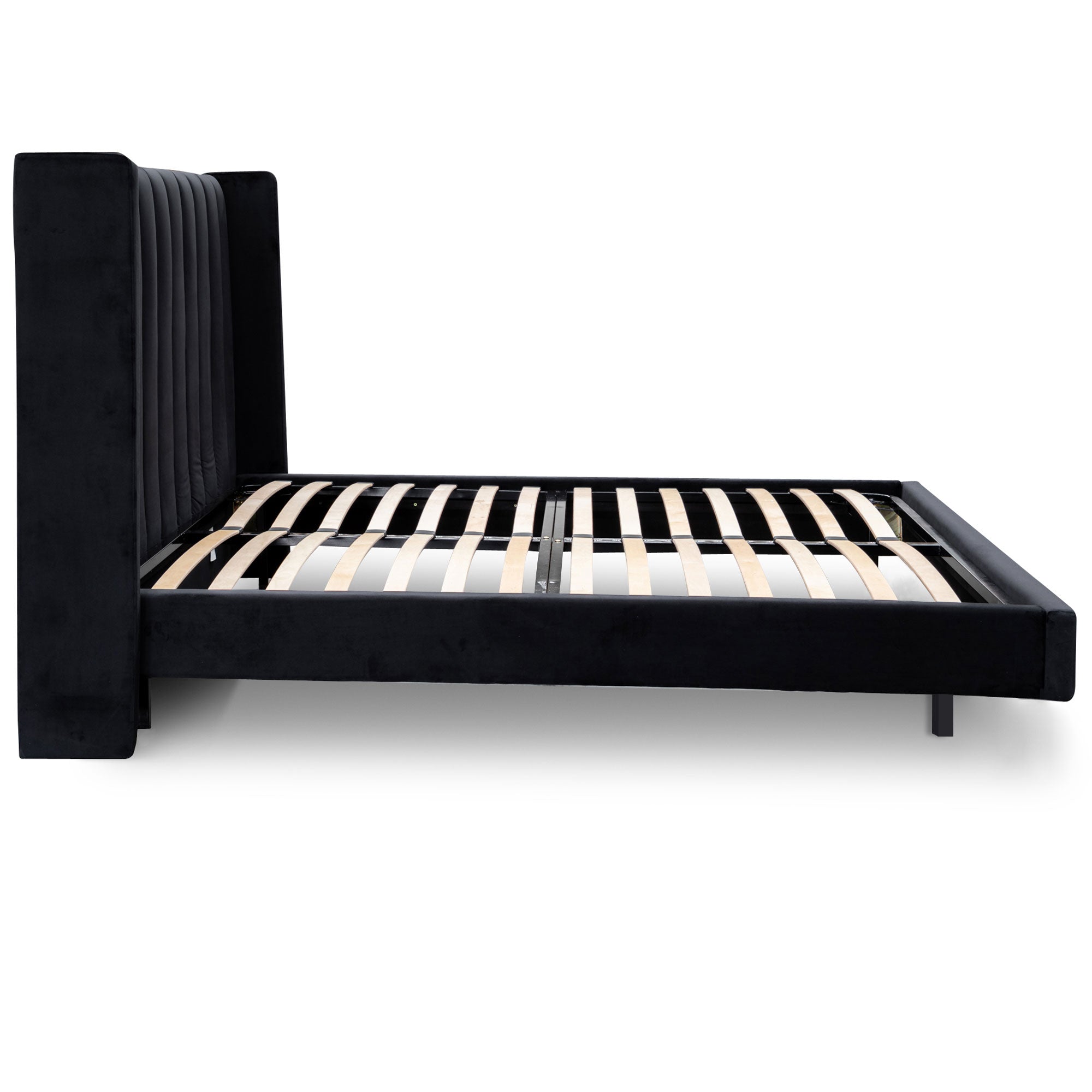 Hillsdale Black Velvet King Bed Frame