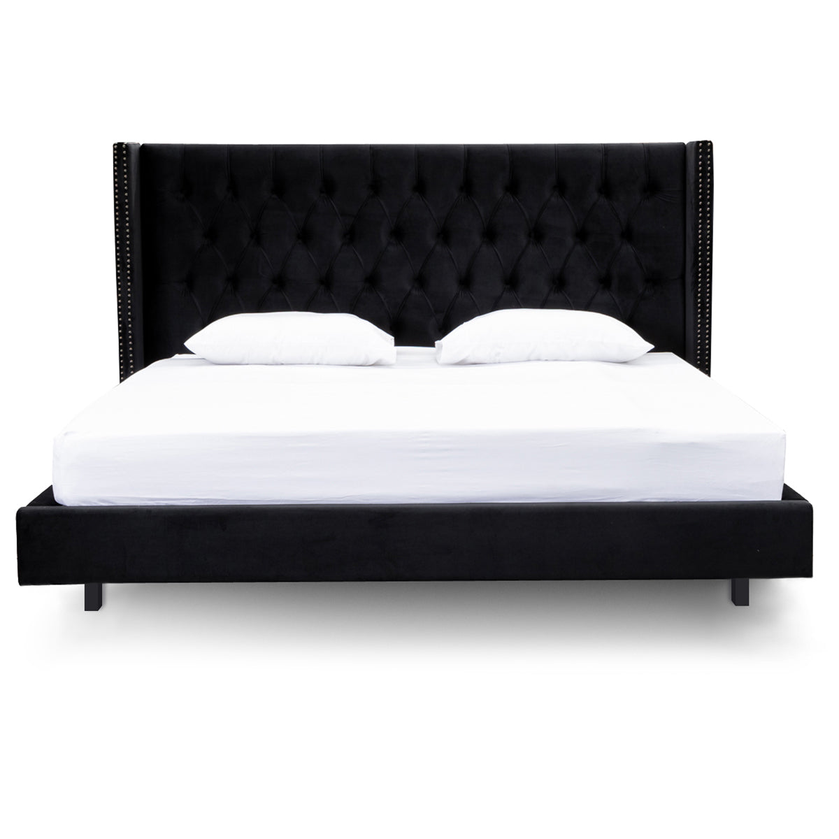 Carolina Black Velvet King Bed Frame