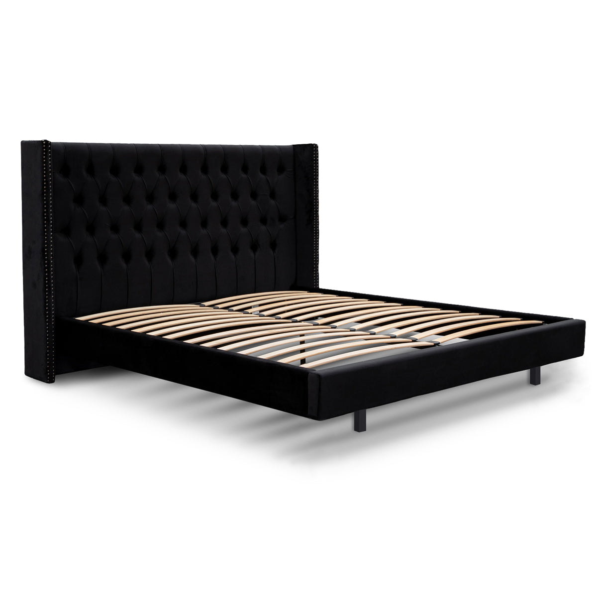 Carolina Black Velvet King Bed Frame