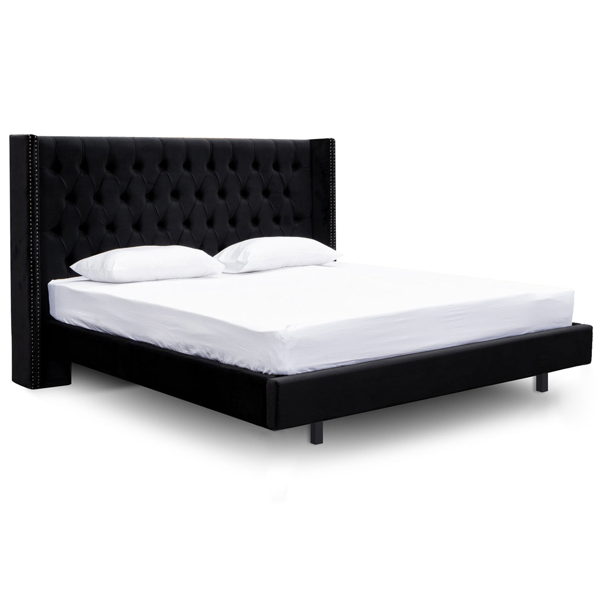 Carolina Black Velvet King Bed Frame