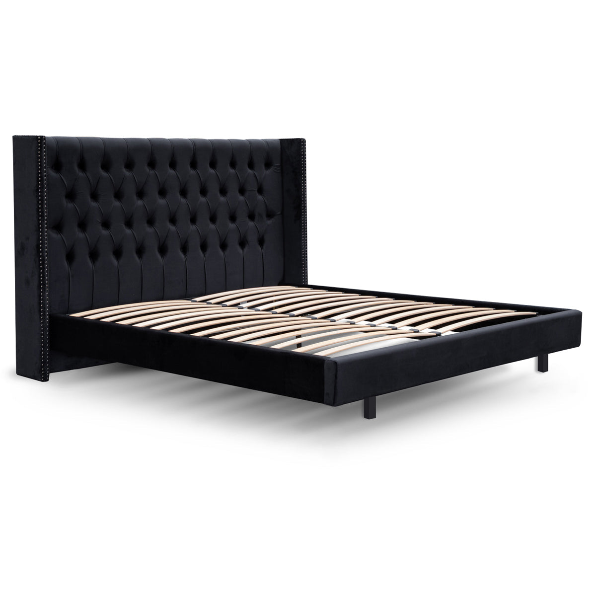 Black Velvet Queen Bed Frame