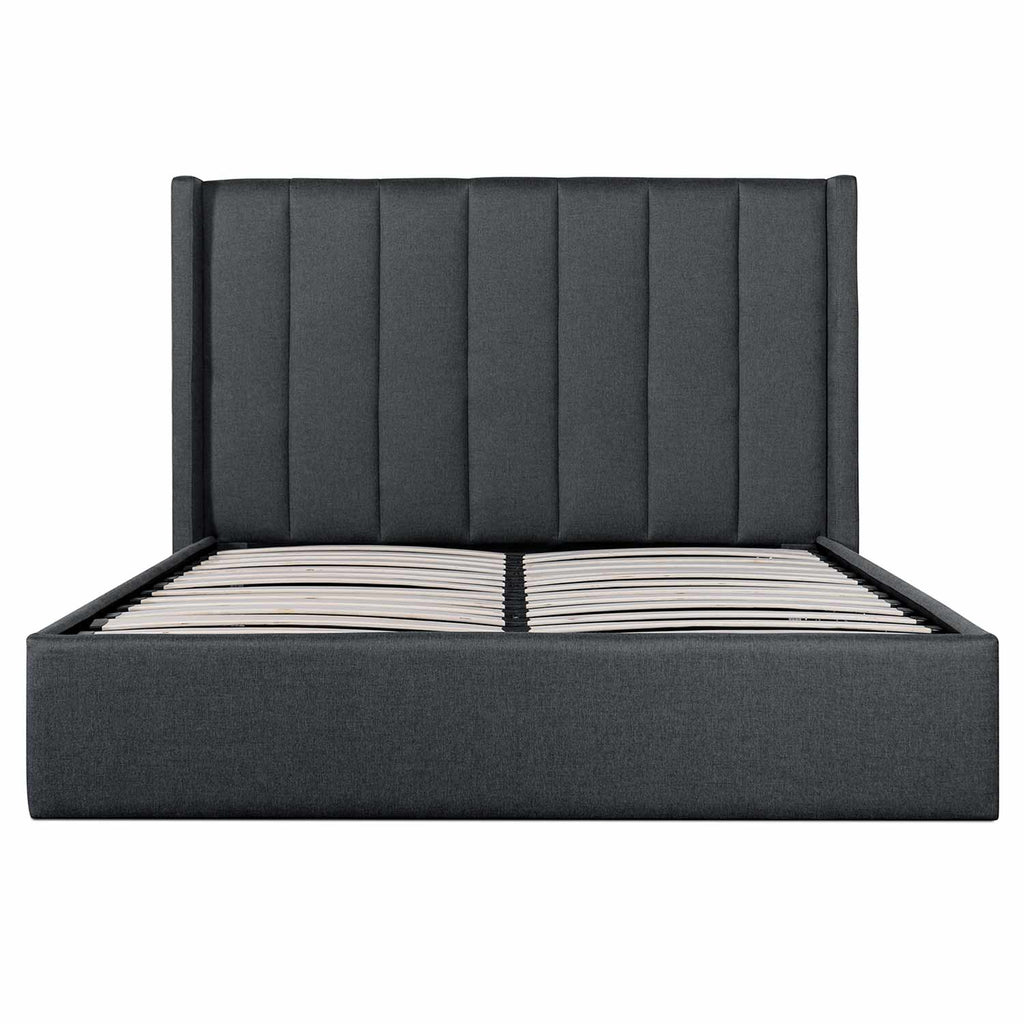 Charcoal Grey King Bed with Storage