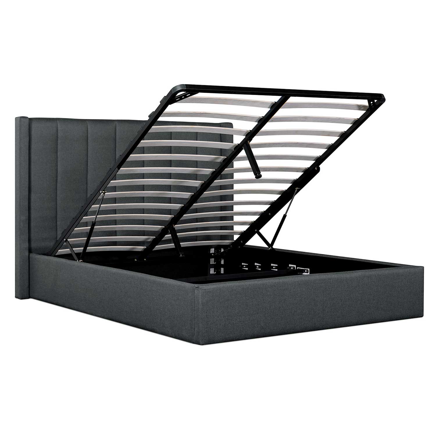 Charcoal Grey King Bed with Storage