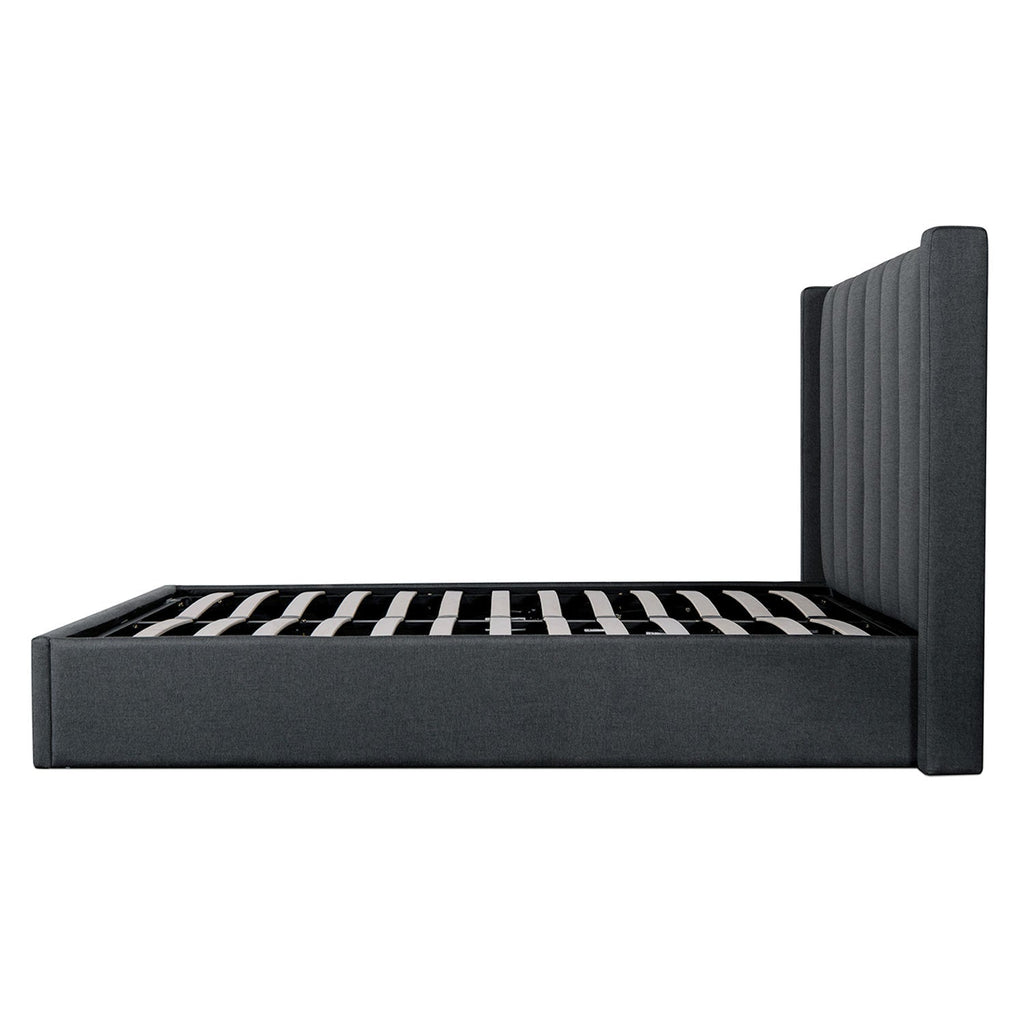 Charcoal Grey King Bed with Storage