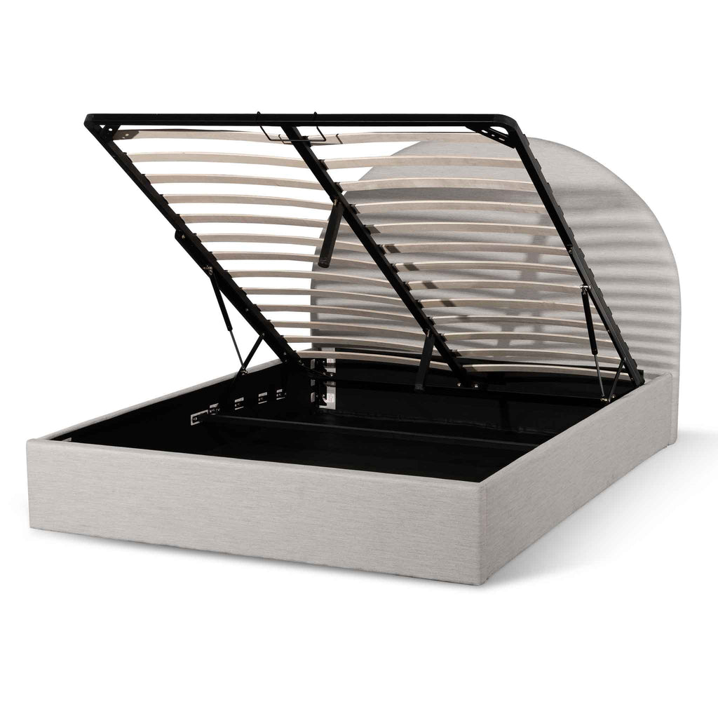 Pearl Grey Queen Bed with Storage