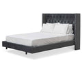 Charcoal Velvet Queen Bed Frame