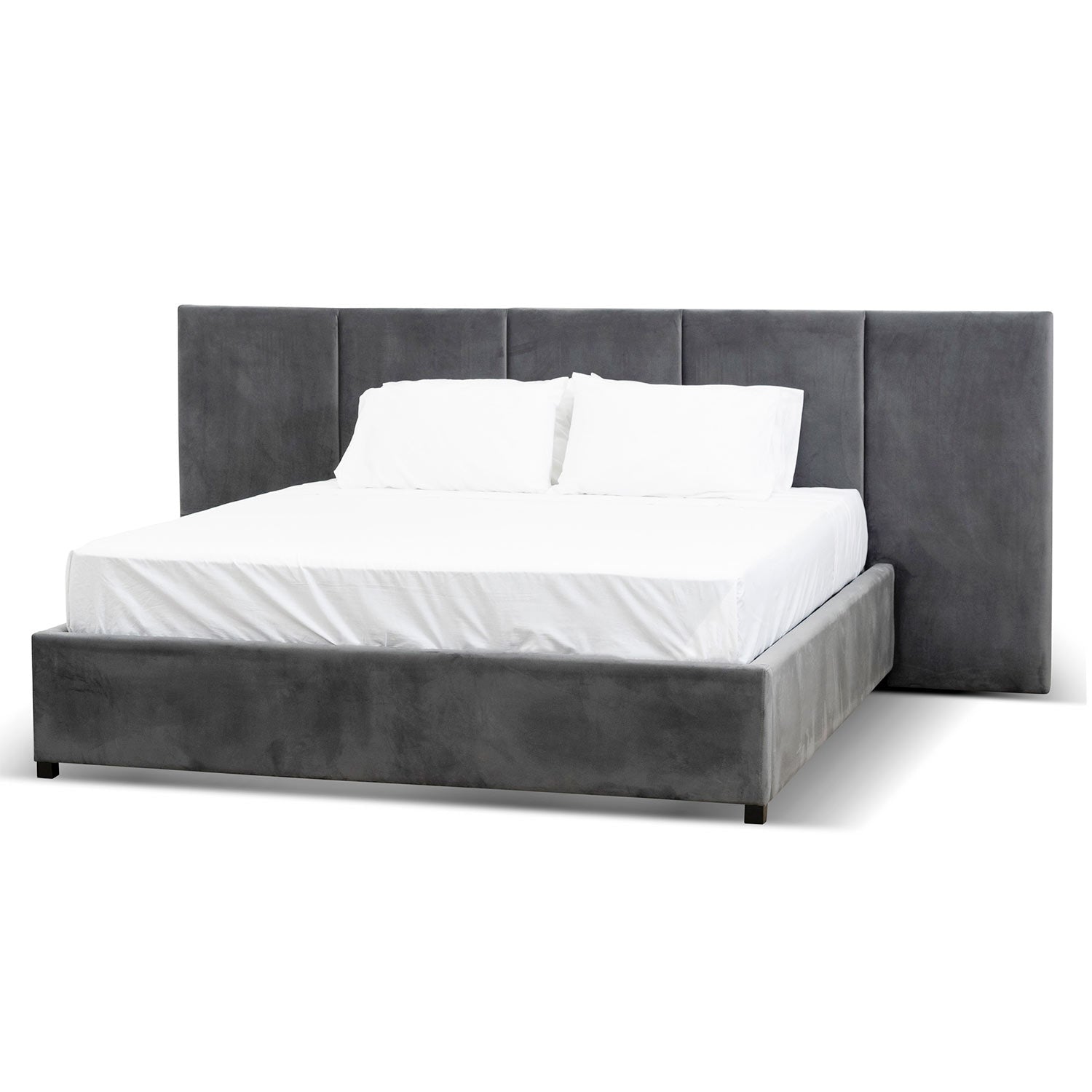 Charcoal Velvet King Bed Frame