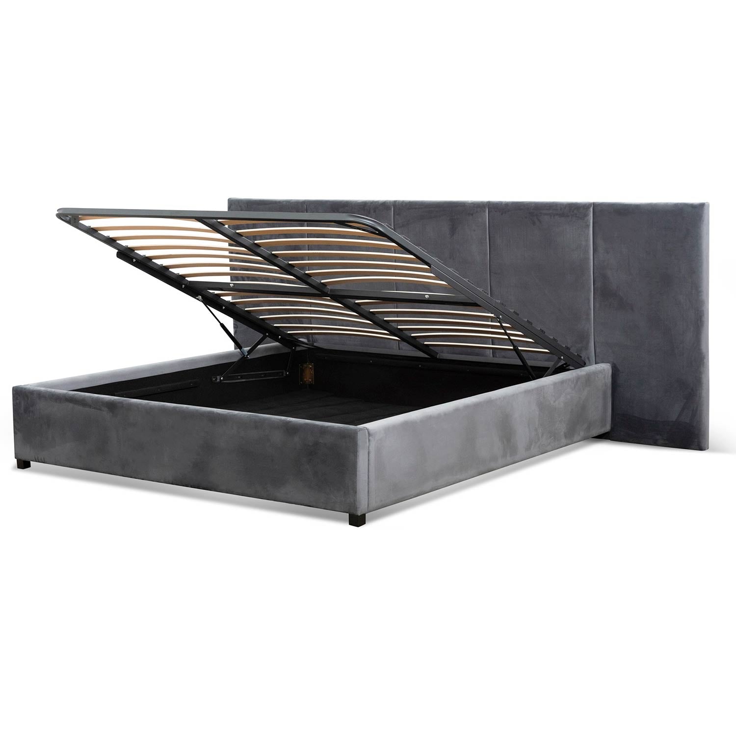 Charcoal Velvet King Bed Frame