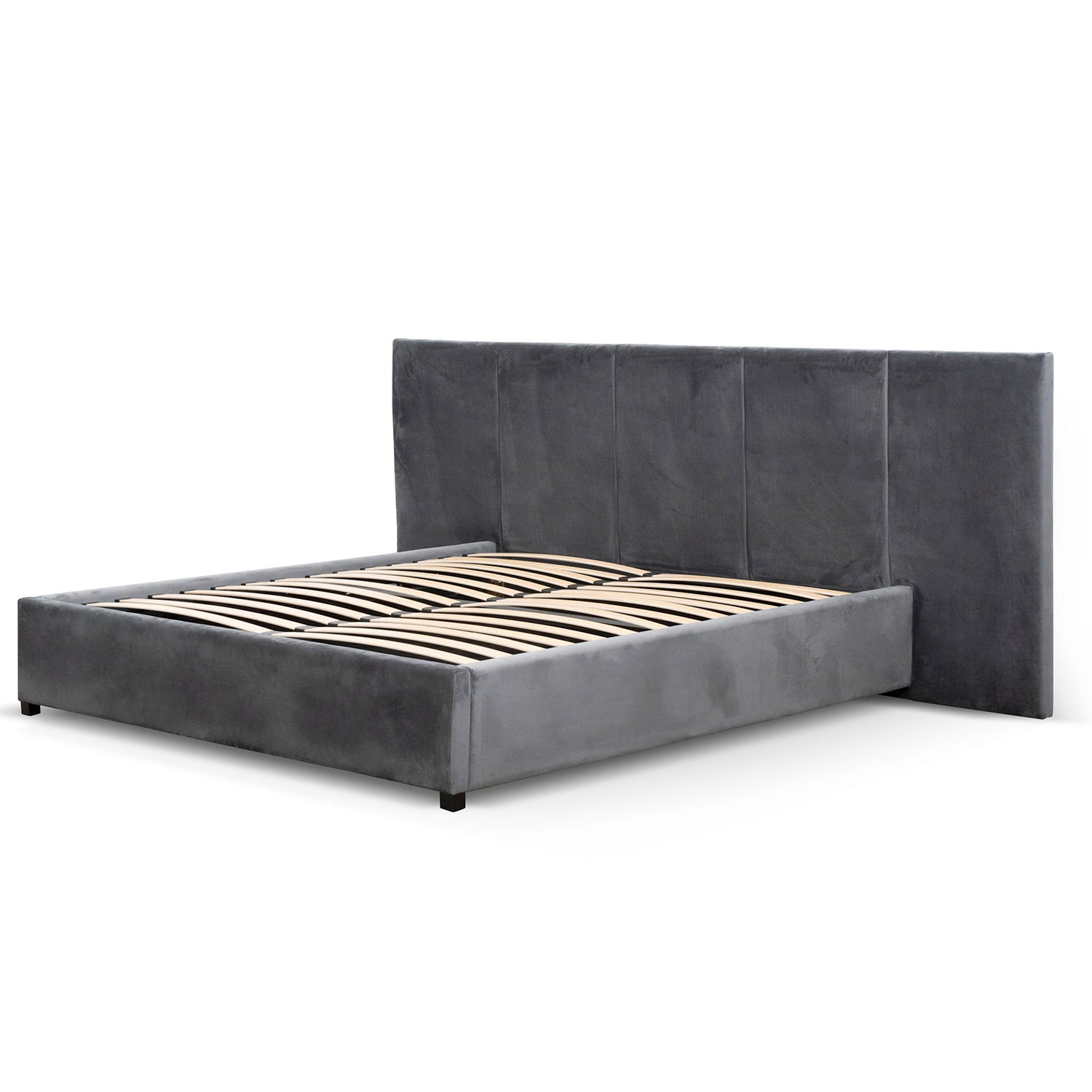 Charcoal Velvet King Bed Frame