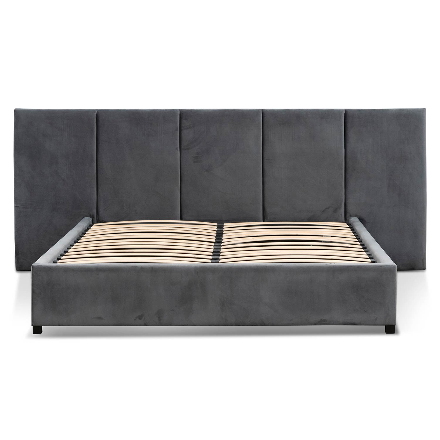 Charcoal Velvet King Bed Frame