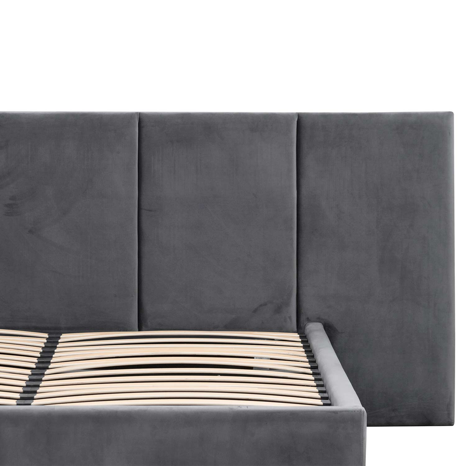 Charcoal Velvet King Bed Frame