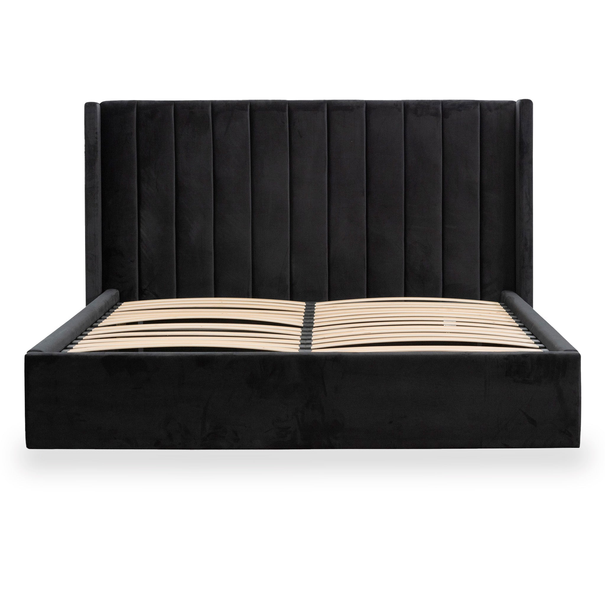 Black Velvet King Sized Wide Base Bed Frame