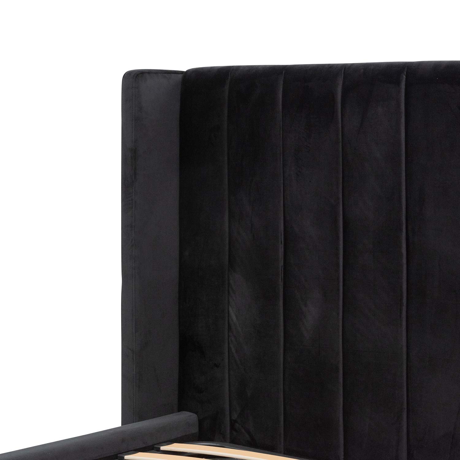 Black Velvet King Sized Wide Base Bed Frame