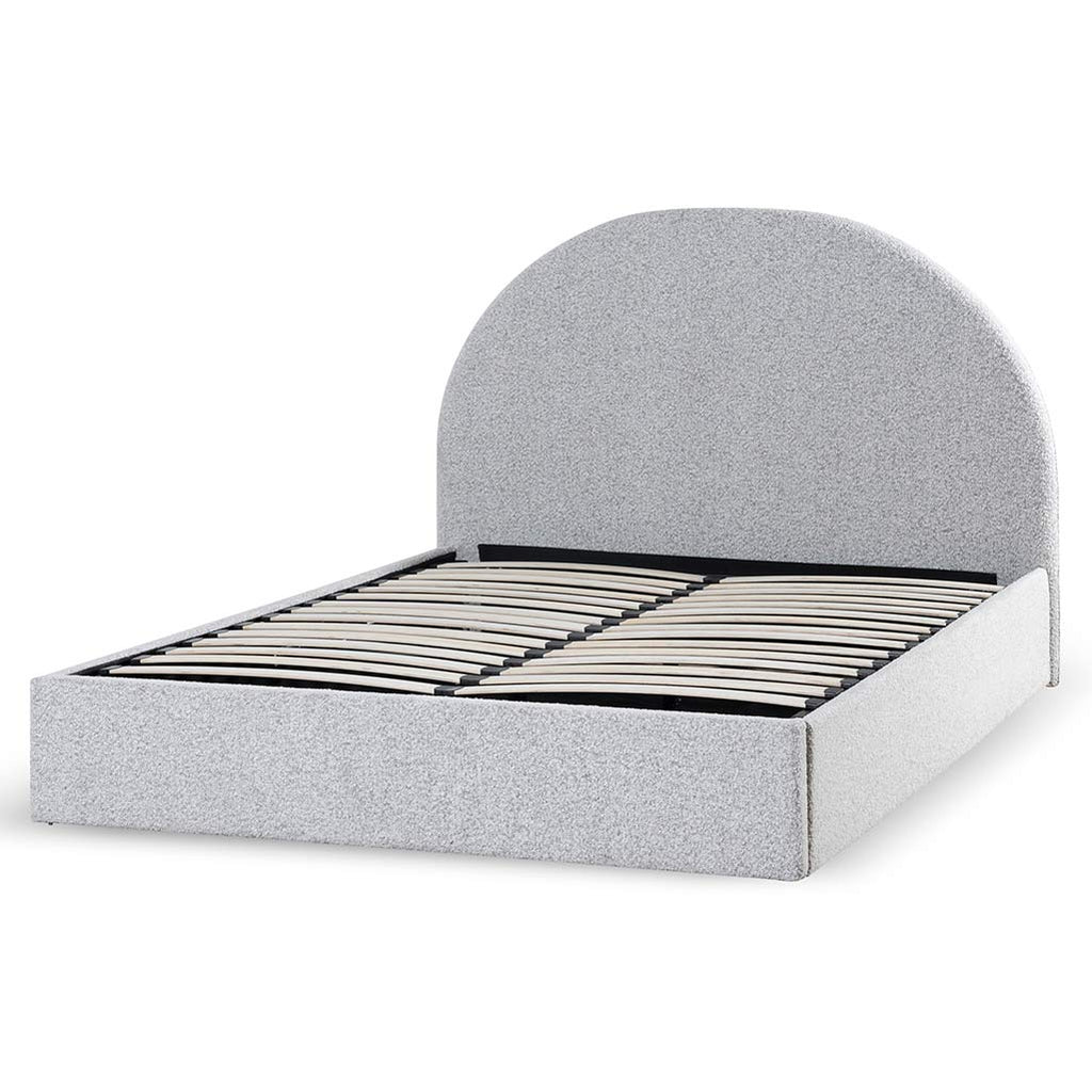 Pepper Boucle King Sized Bed Frame with Storage
