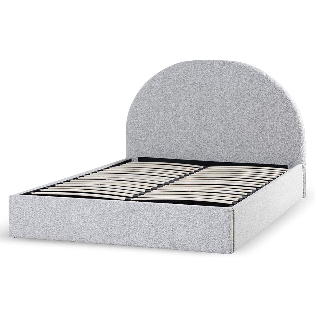Pepper Boucle King Sized Bed Frame with Storage