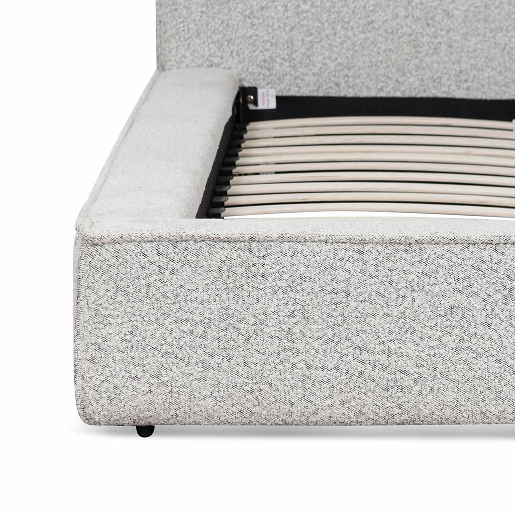 Pepper Boucle Queen Sized Bed Frame