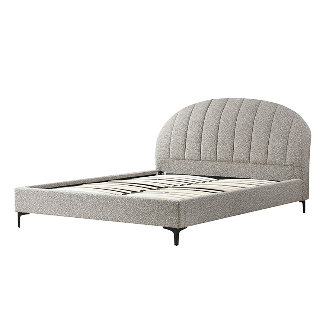 Sand Boucle Queen Bed Frame