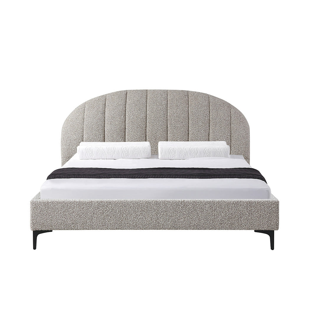 Sand Boucle Queen Bed Frame