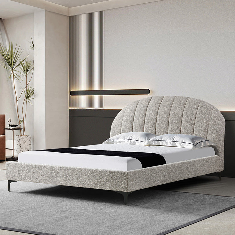 Sand Boucle Queen Bed Frame