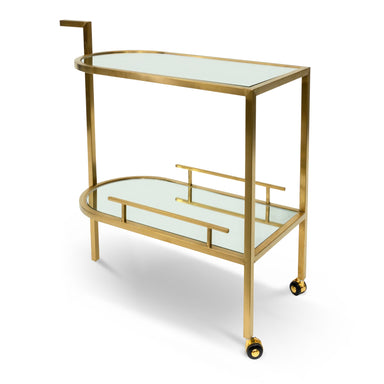 CBR6955-KS Bar Cart - Mirror and Gold Base