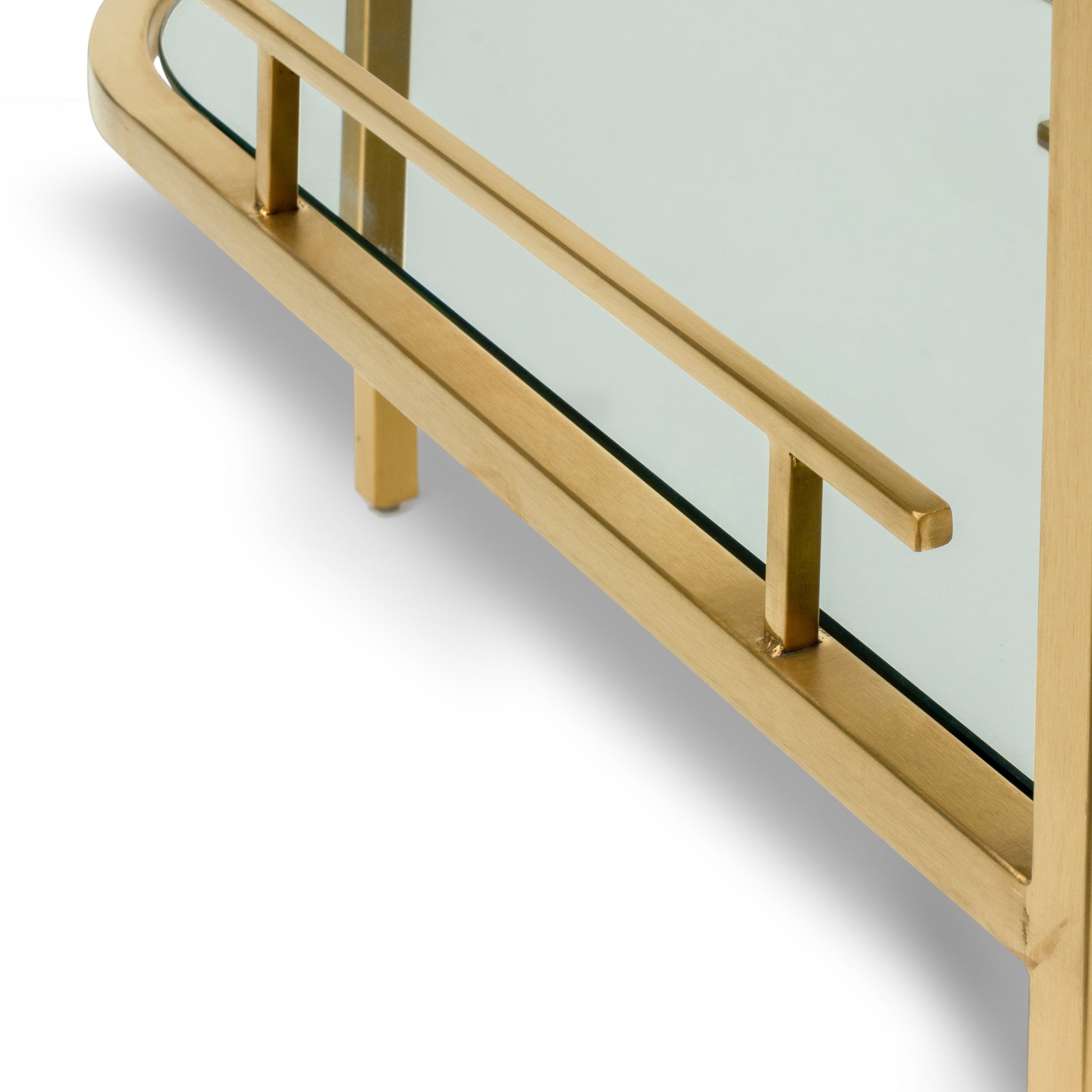 Luigi Bar Cart - Mirror and Gold Base
