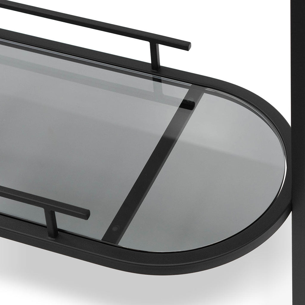 Simphony Glass Bar Cart - Black