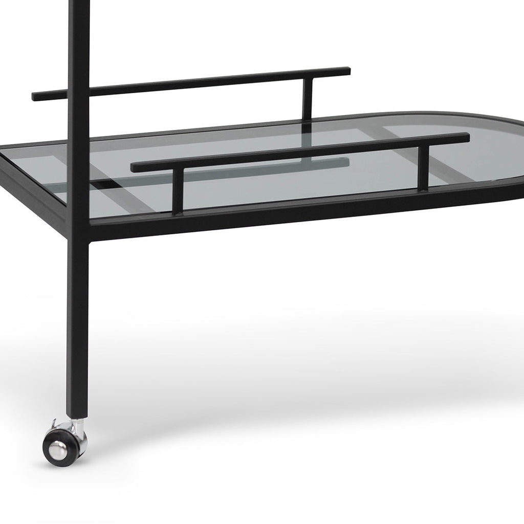 Simphony Glass Bar Cart - Black