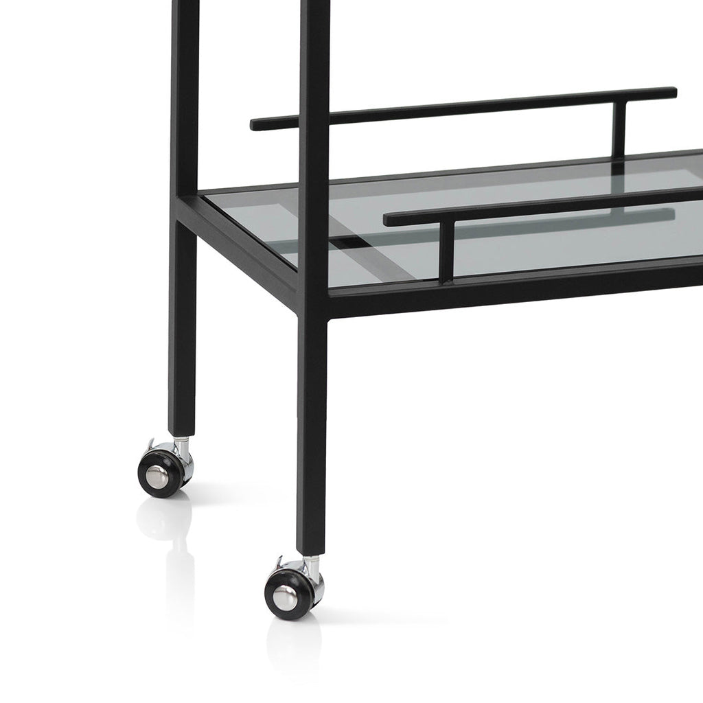 Simphony Glass Bar Cart - Black
