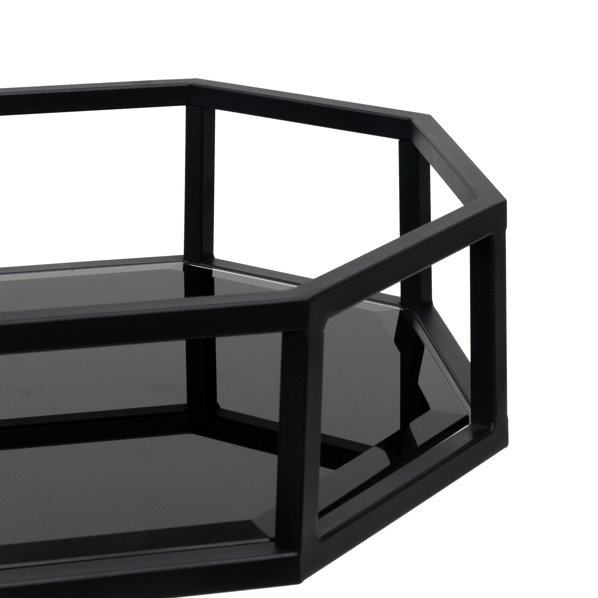 James Bar Cart - Mirror and Black Base