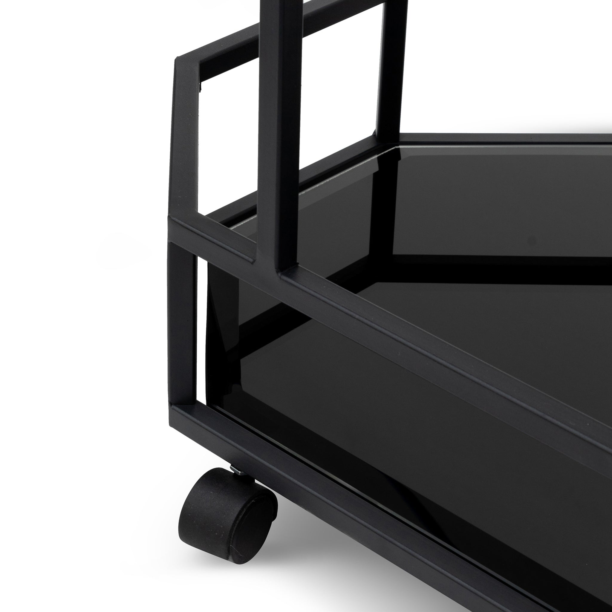 James Bar Cart - Mirror and Black Base